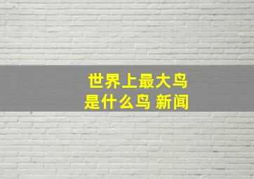 世界上最大鸟是什么鸟 新闻